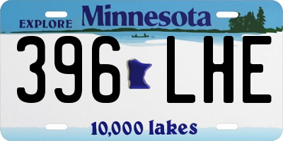 MN license plate 396LHE