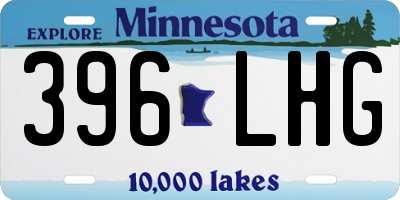 MN license plate 396LHG
