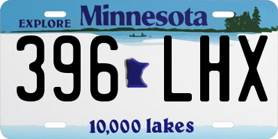 MN license plate 396LHX
