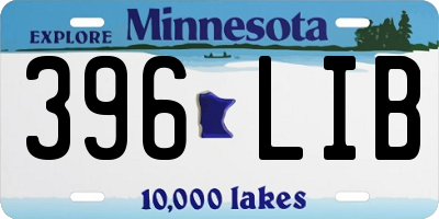 MN license plate 396LIB