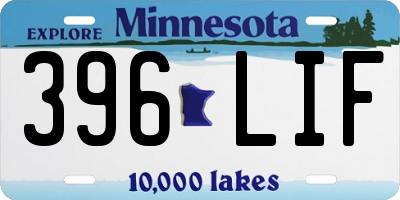 MN license plate 396LIF