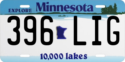 MN license plate 396LIG