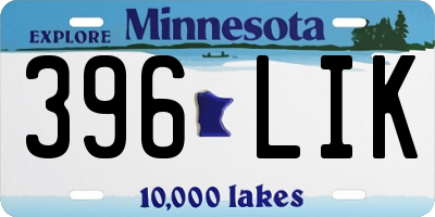MN license plate 396LIK