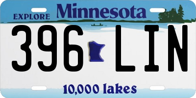 MN license plate 396LIN