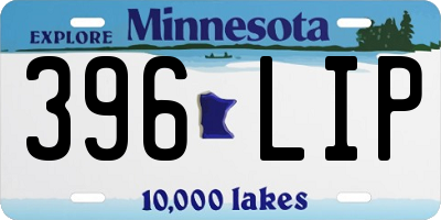 MN license plate 396LIP