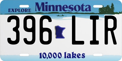 MN license plate 396LIR