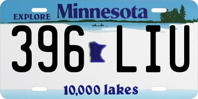 MN license plate 396LIU