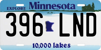 MN license plate 396LND