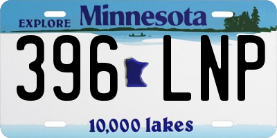 MN license plate 396LNP