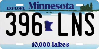 MN license plate 396LNS