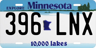MN license plate 396LNX