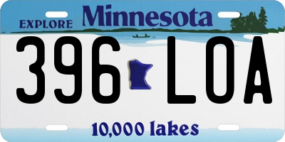 MN license plate 396LOA