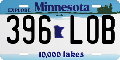 MN license plate 396LOB
