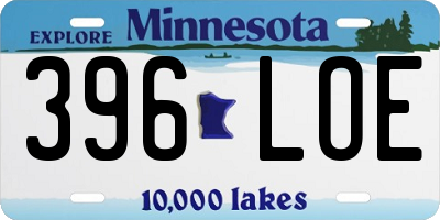 MN license plate 396LOE