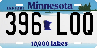 MN license plate 396LOQ