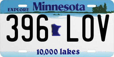 MN license plate 396LOV