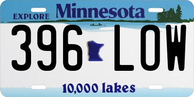 MN license plate 396LOW