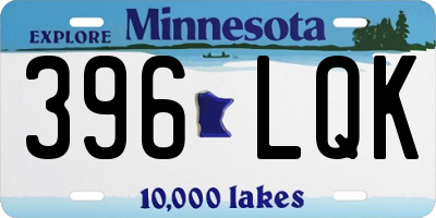 MN license plate 396LQK