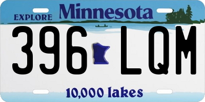 MN license plate 396LQM