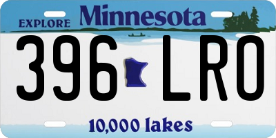 MN license plate 396LRO