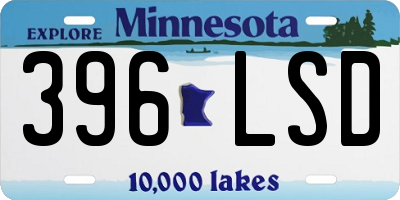 MN license plate 396LSD