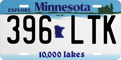 MN license plate 396LTK