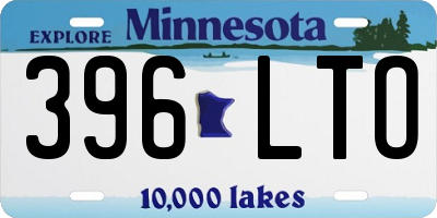 MN license plate 396LTO