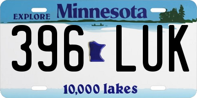 MN license plate 396LUK