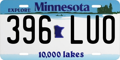MN license plate 396LUO