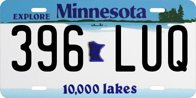 MN license plate 396LUQ