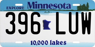 MN license plate 396LUW