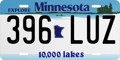 MN license plate 396LUZ