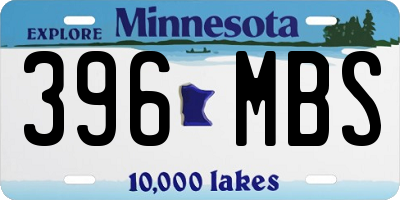 MN license plate 396MBS