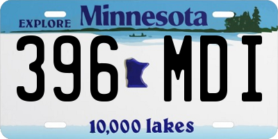MN license plate 396MDI