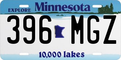 MN license plate 396MGZ