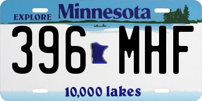 MN license plate 396MHF