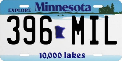 MN license plate 396MIL