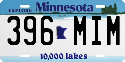 MN license plate 396MIM