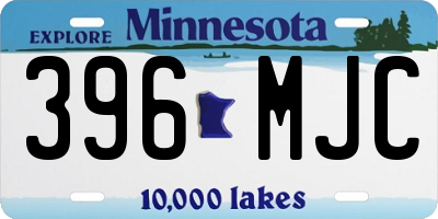 MN license plate 396MJC