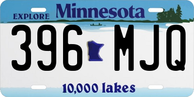 MN license plate 396MJQ
