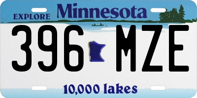 MN license plate 396MZE