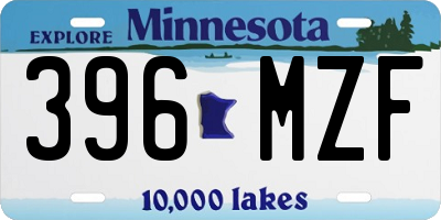 MN license plate 396MZF
