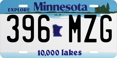 MN license plate 396MZG
