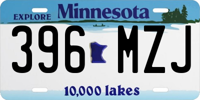 MN license plate 396MZJ