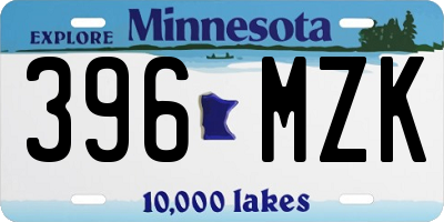 MN license plate 396MZK