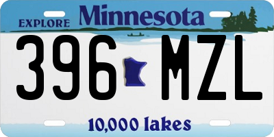 MN license plate 396MZL