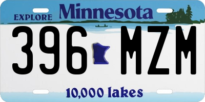 MN license plate 396MZM