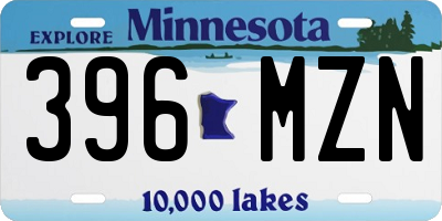 MN license plate 396MZN