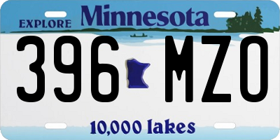 MN license plate 396MZO