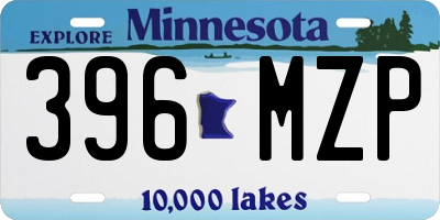 MN license plate 396MZP